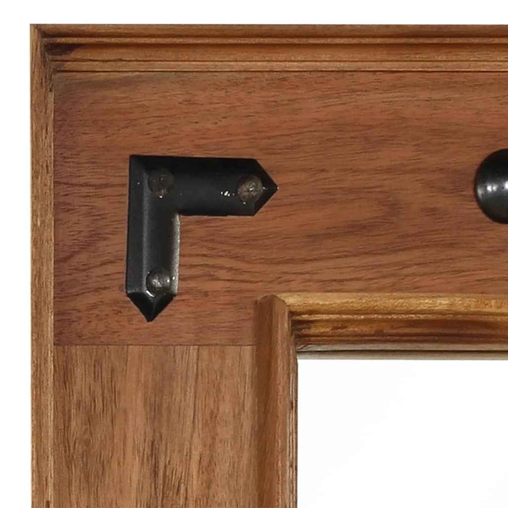 vidaXL Espelho em madeira de acácia maciça 50x50 cm