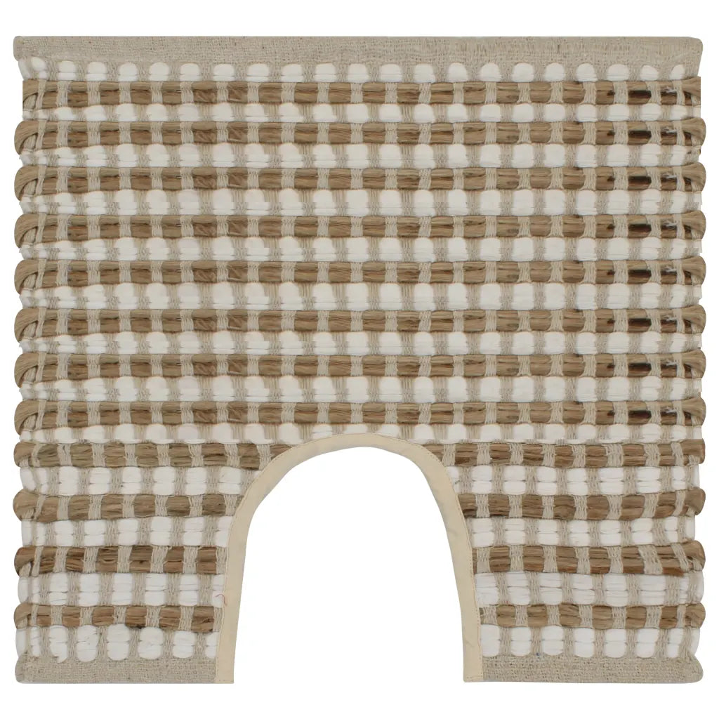 Conjunto de tapetes de WC artesanais juta natural e branco