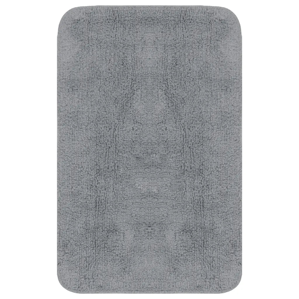 Conjunto tapetes de casa de banho 3 pcs tecido cinzento