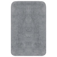 Conjunto tapetes de casa de banho 3 pcs tecido cinzento