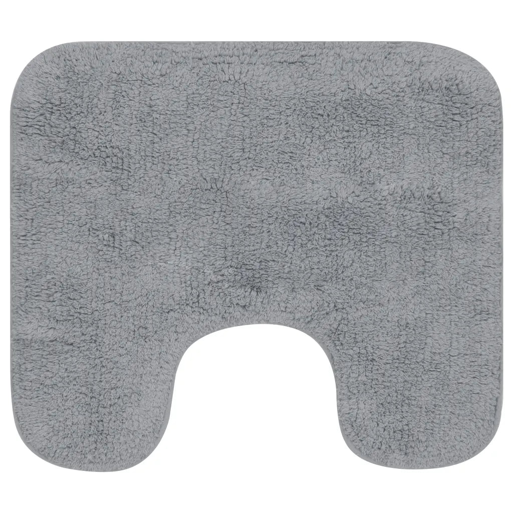 Conjunto tapetes de casa de banho 3 pcs tecido cinzento