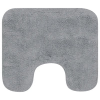 Conjunto tapetes de casa de banho 3 pcs tecido cinzento