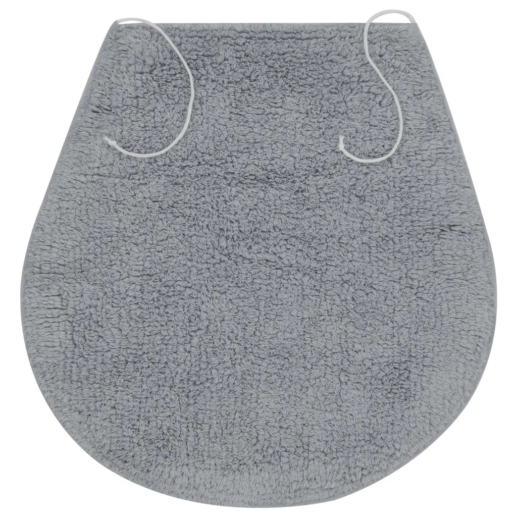 Conjunto tapetes de casa de banho 3 pcs tecido cinzento