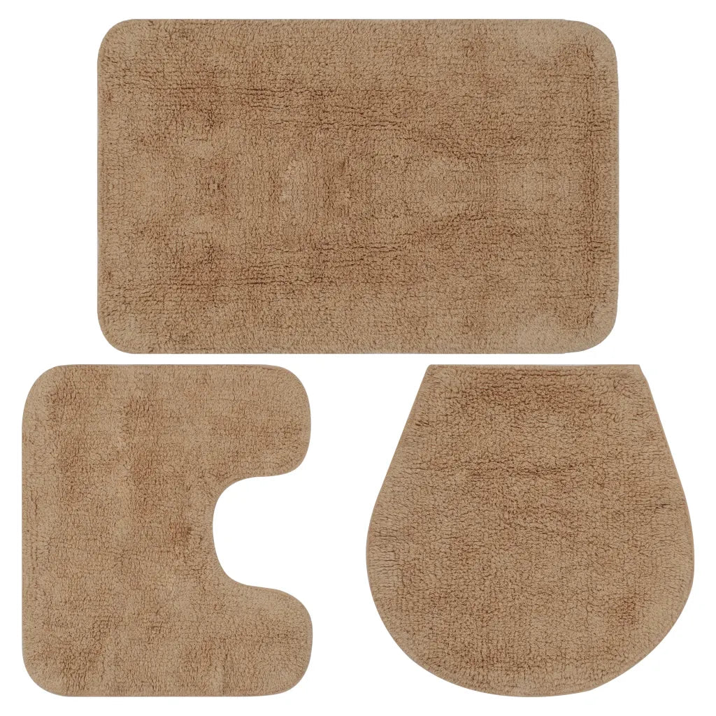 Conjunto tapetes de casa de banho 3 pcs tecido