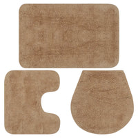 Conjunto tapetes de casa de banho 3 pcs tecido