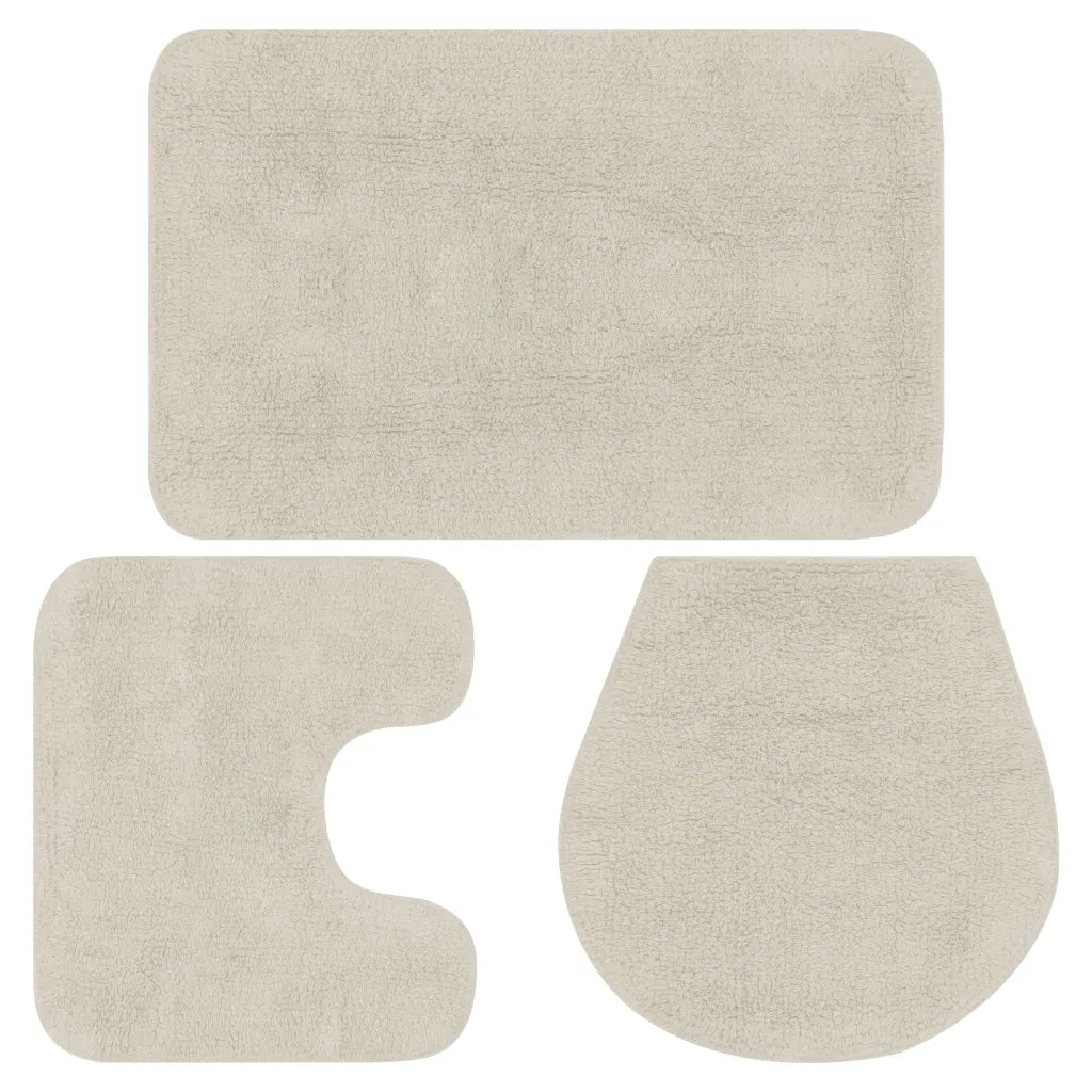 Conjunto tapetes de casa de banho 3 pcs tecido