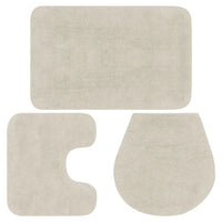 Conjunto tapetes de casa de banho 3 pcs tecido