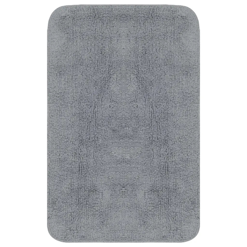 Conjunto tapetes de casa de banho 2 pcs tecido cinzento