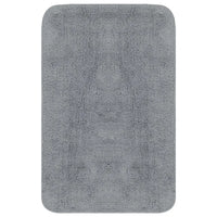 Conjunto tapetes de casa de banho 2 pcs tecido cinzento