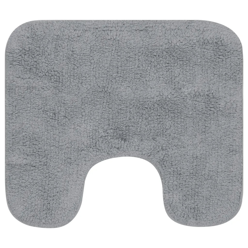 Conjunto tapetes de casa de banho 2 pcs tecido cinzento
