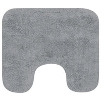 Conjunto tapetes de casa de banho 2 pcs tecido cinzento
