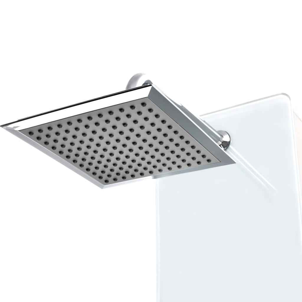 vidaXL Coluna de duche em vidro 25x44,6x130 cm branco
