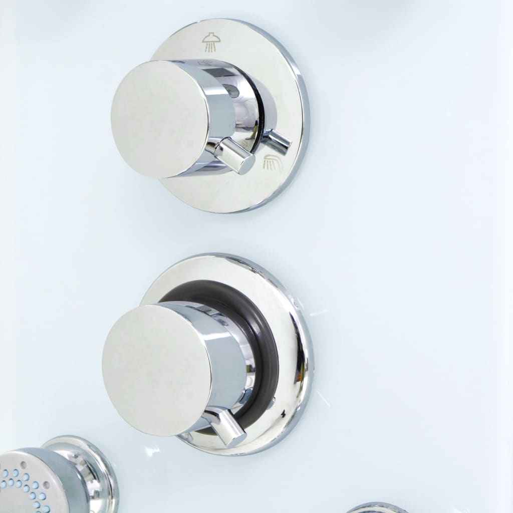 vidaXL Coluna de duche em vidro 25x44,6x130 cm branco