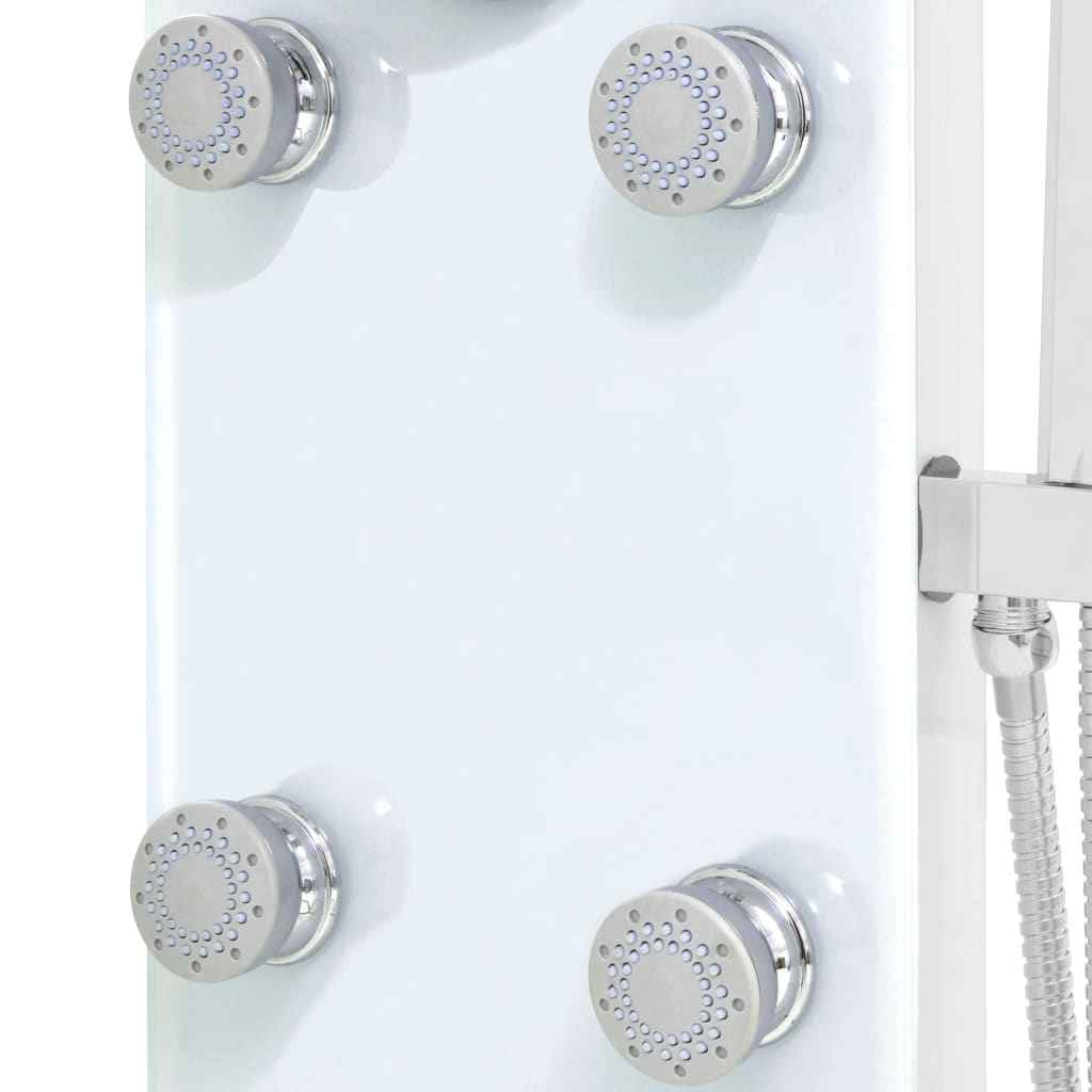 vidaXL Coluna de duche em vidro 25x44,6x130 cm branco