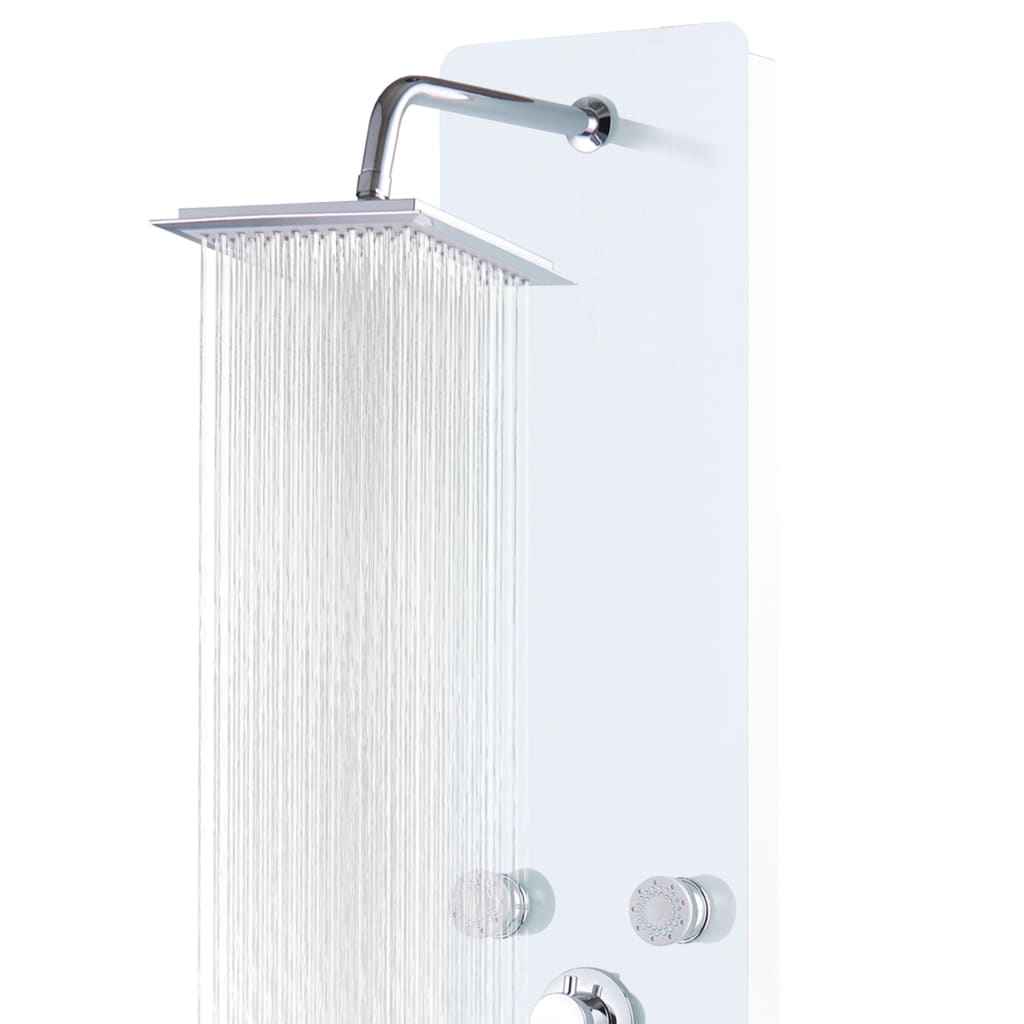 vidaXL Coluna de duche em vidro 25x44,6x130 cm branco