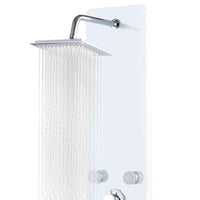 vidaXL Coluna de duche em vidro 25x44,6x130 cm branco