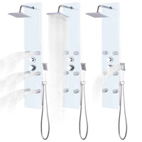 vidaXL Coluna de duche em vidro 25x44,6x130 cm branco