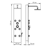vidaXL Coluna de duche em vidro 25x44,6x130 cm branco