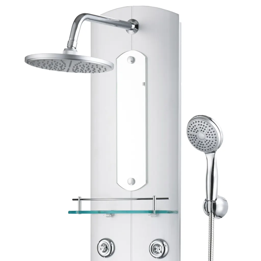 Coluna de duche em vidro 25x43x120 cm prateado