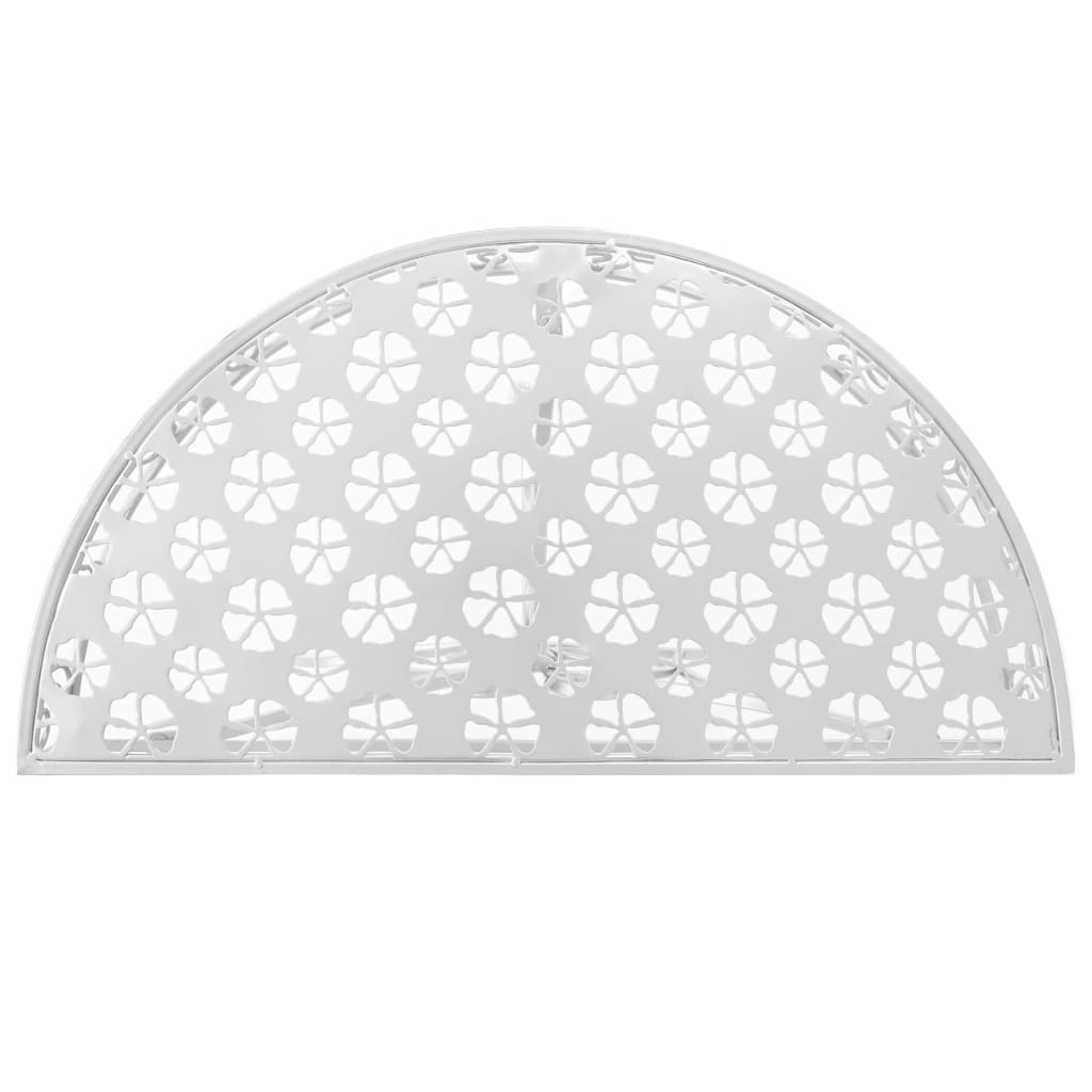 vidaXL Mesa de apoio vintage semicircular metal 72x36x74 cm prateado