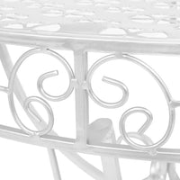 vidaXL Mesa de apoio vintage semicircular metal 72x36x74 cm prateado