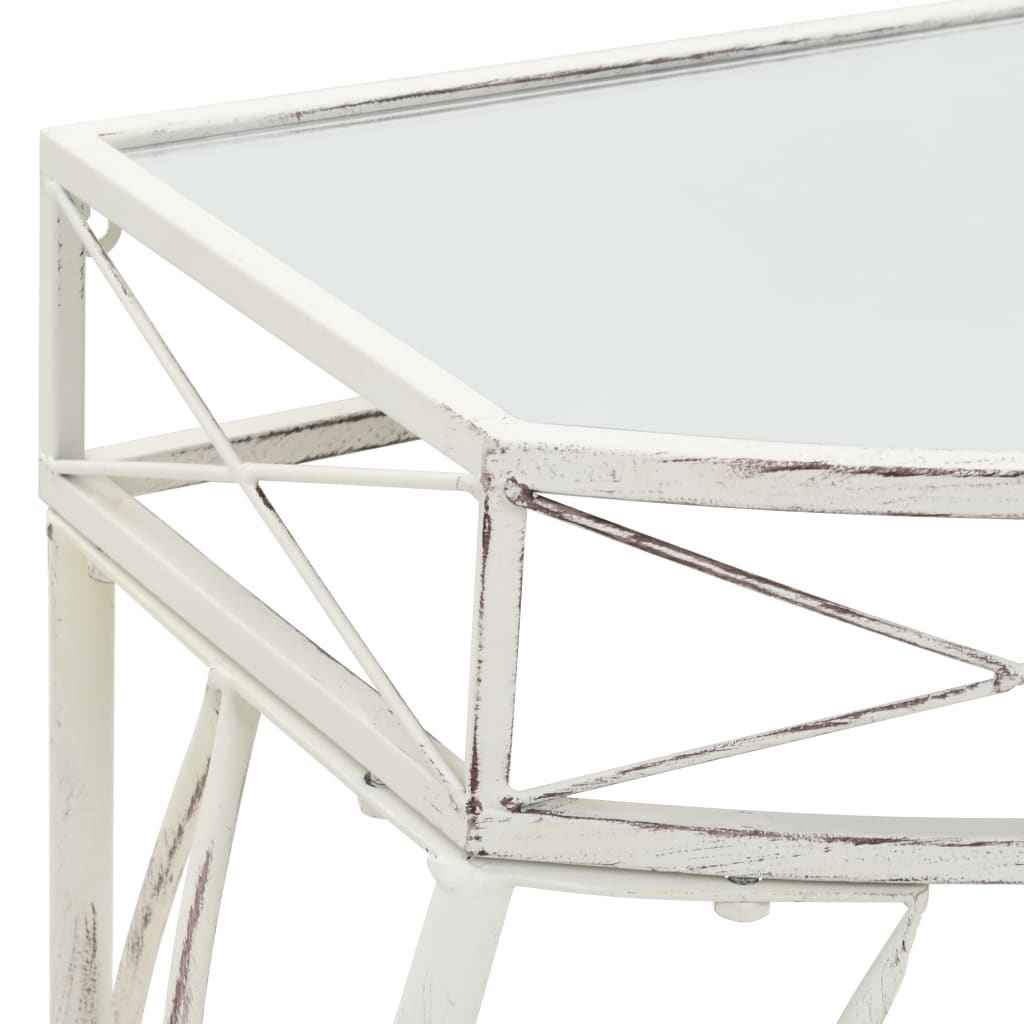 vidaXL Mesa de apoio estilo francês 82x39x76 cm metal branco