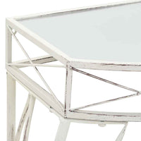 vidaXL Mesa de apoio estilo francês 82x39x76 cm metal branco