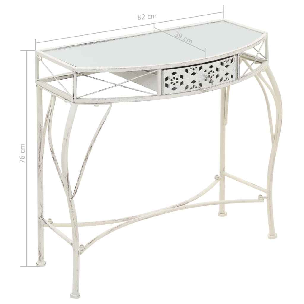 vidaXL Mesa de apoio estilo francês 82x39x76 cm metal branco