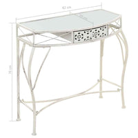 vidaXL Mesa de apoio estilo francês 82x39x76 cm metal branco