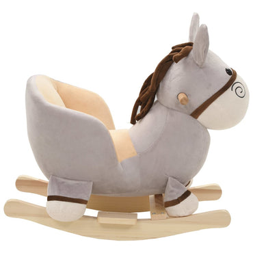 Animal de baloiçar burro em pelúcia 60x32x55 cm cinzento