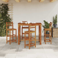 vidaXL Mesa de bar em madeira de acácia maciça 120x60x105 cm