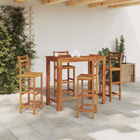 vidaXL Mesa de bar em madeira de acácia maciça 120x60x105 cm