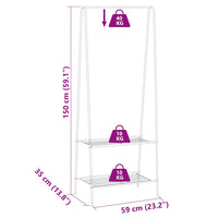 vidaXL Suporte para roupas 59x35x150 cm preto