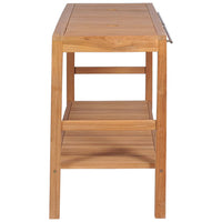 vidaXL Móvel lavatório teca maciça 132x45x75 cm