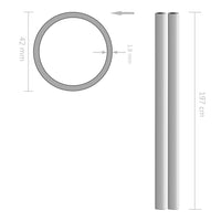 vidaXL Tubos de aço inoxidável 2 pcs redondo V2A 2m Ø42x1,8mm