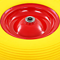 Roda de carrinho de mão com eixo PU sólido 4.00-8 390 mm