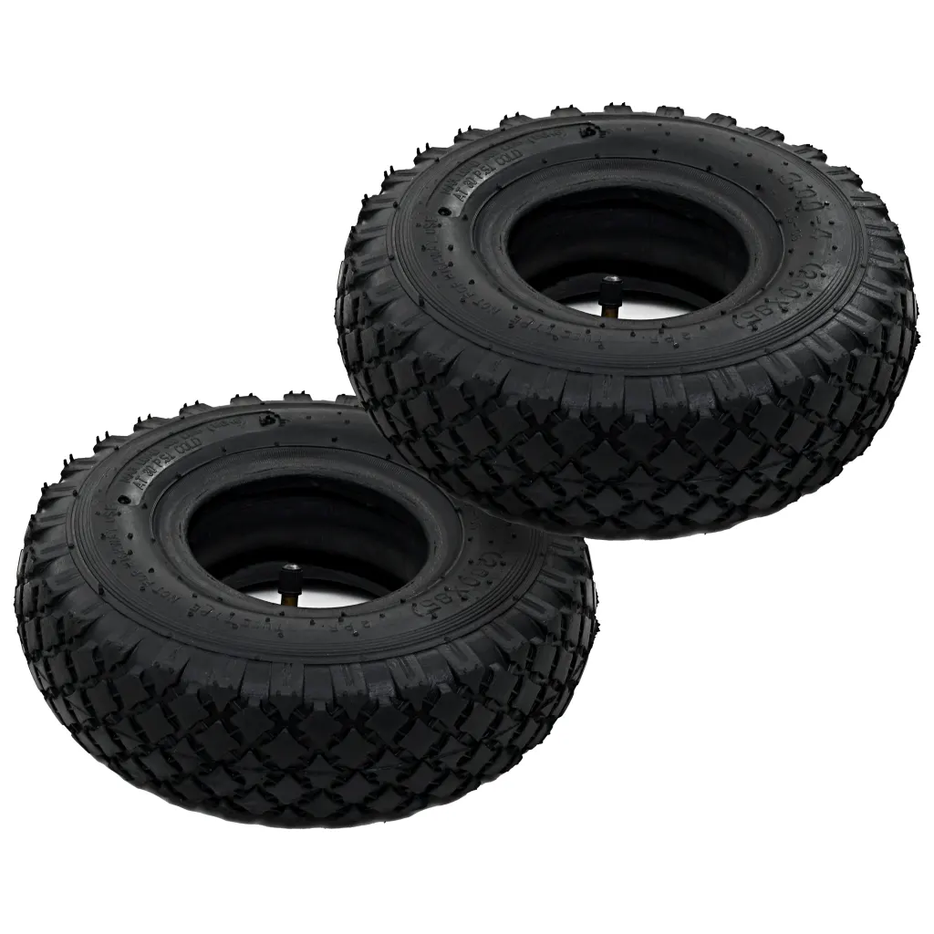 Pneu c/ câmara de ar 2 pcs p/ carrinho de carga 3,00-4 260x85