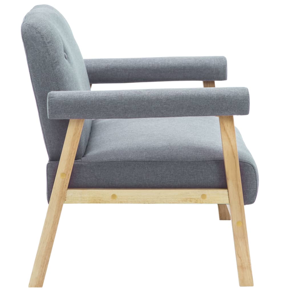 vidaXL Sofá de 2 lugares em tecido cinzento claro