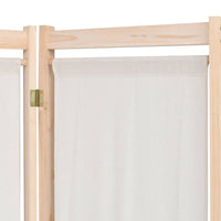 vidaXL Divisória de quarto com 5 painéis 200x170x4 cm tecido creme