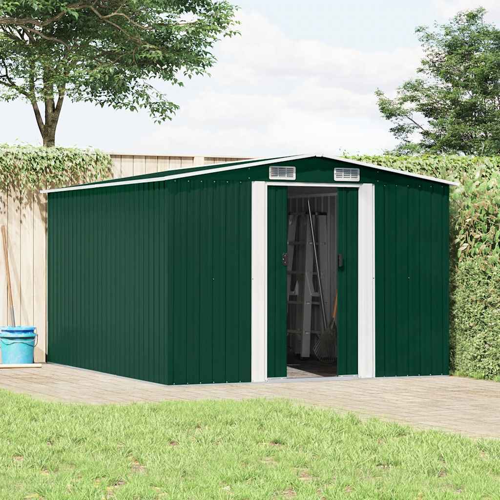 vidaXL Abrigo de jardim 257x298x178 metal verde