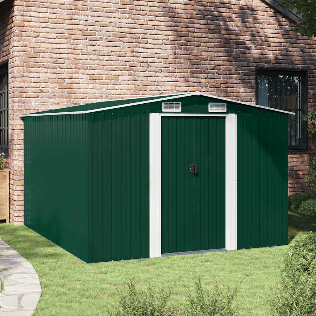 vidaXL Abrigo de jardim 257x298x178 metal verde