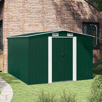 vidaXL Abrigo de jardim 257x298x178 metal verde
