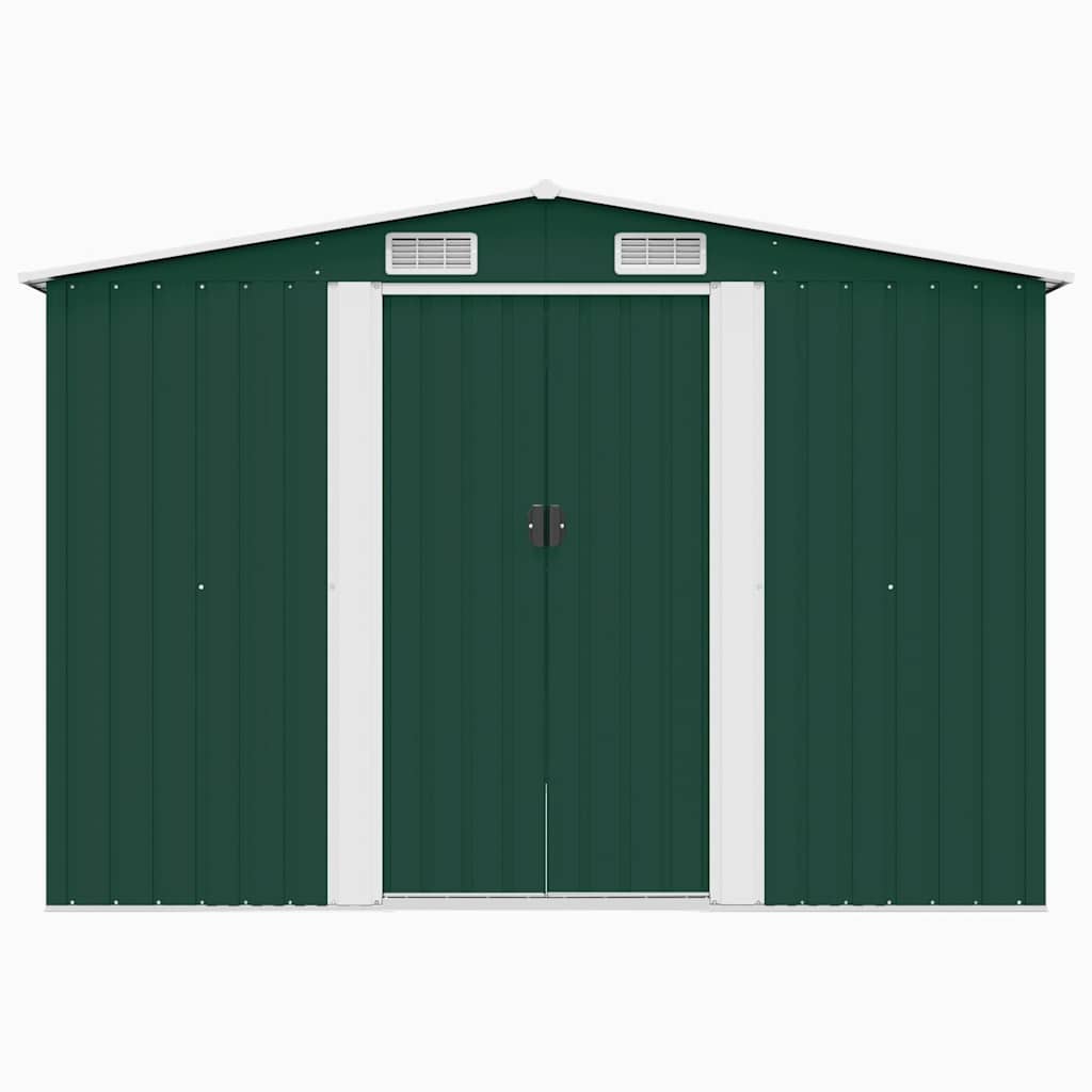 vidaXL Abrigo de jardim 257x298x178 metal verde