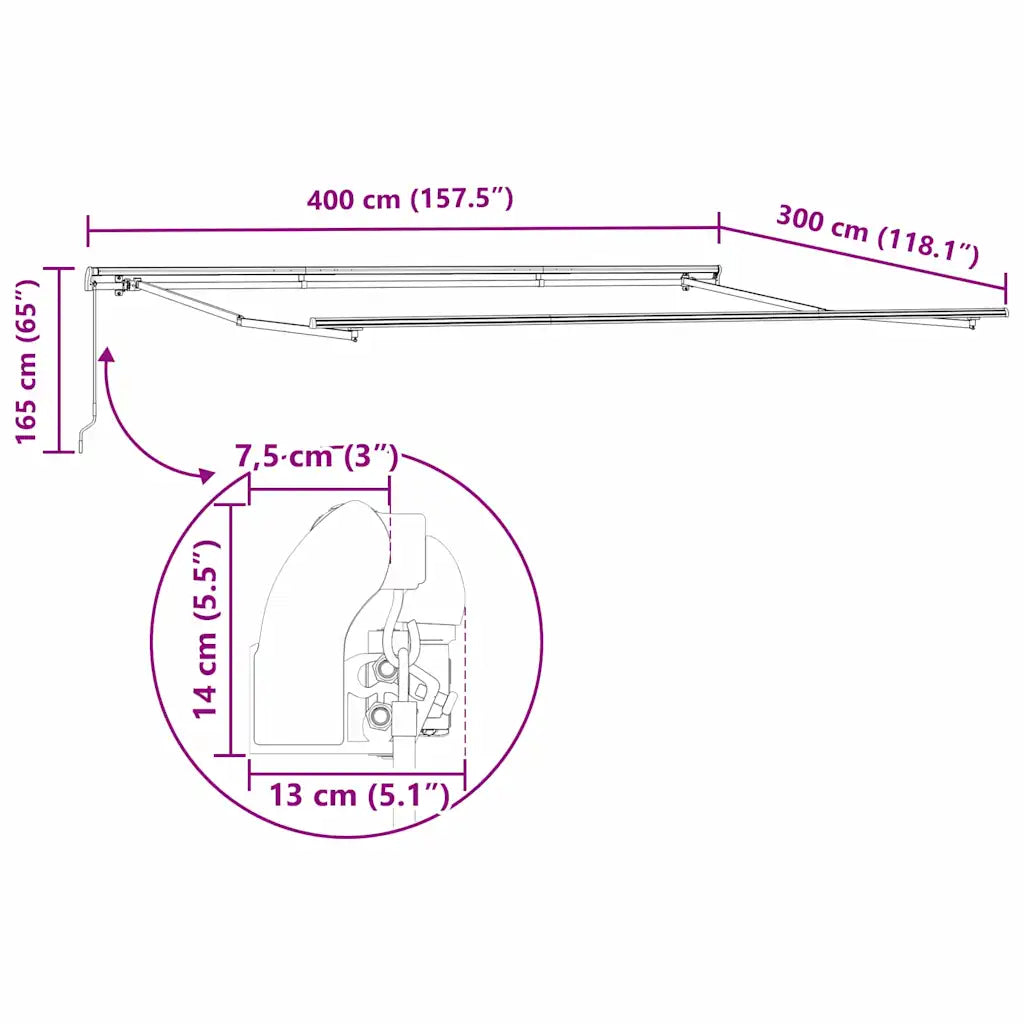 Estrutura de Toldo Manual Branco  Alumínio