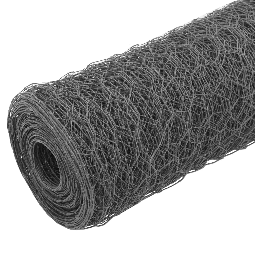 Cerca arame galinheiro 25x0,75m aço c/revestimento PVC cinzento