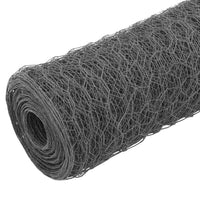 Cerca arame galinheiro 25x0,75m aço c/revestimento PVC cinzento