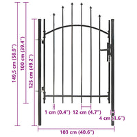 vidaXL Portão de jardim 1x1,5 m aço preto