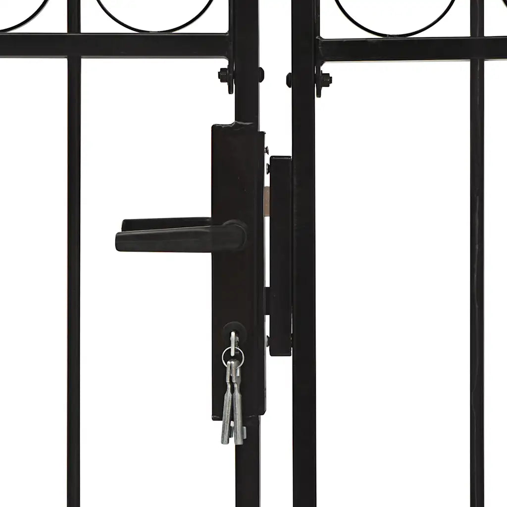 Portão de cerca ASSEN Porta dupla com topo arqueado em aço 300x125 cm
