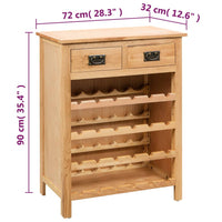 vidaXL Armário para vinhos 72x32x90 cm madeira carvalho maciça