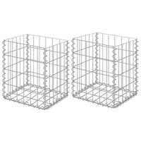 Cestos gabião 2 pcs aço galvanizado 30x30x40 cm
